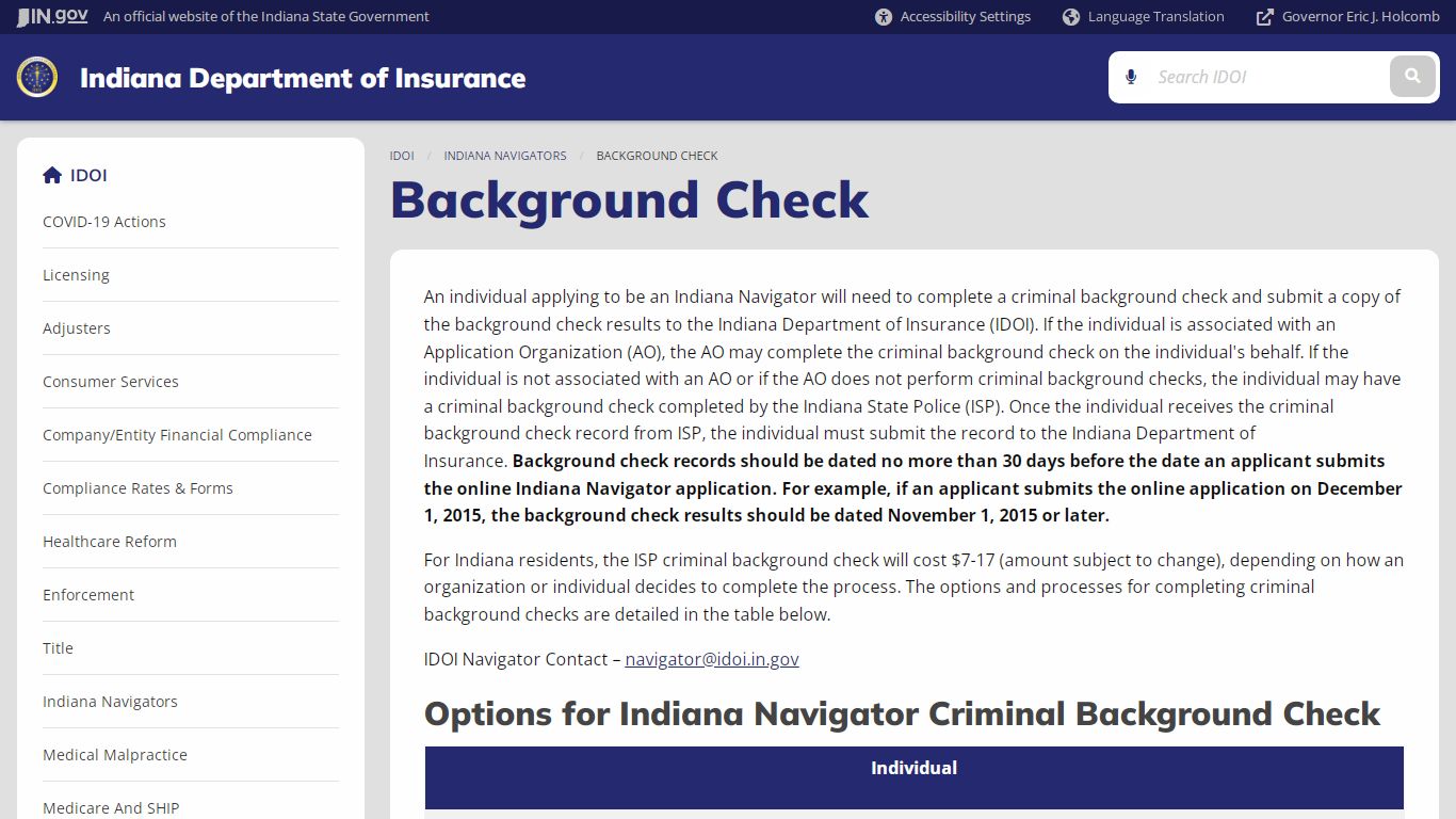 IDOI: Background Check